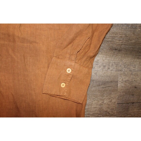 NWT Mate The Label 100% Linen Mini Button Down Shirt Dress SED Brown Sz M $158 - Picture 5 of 8